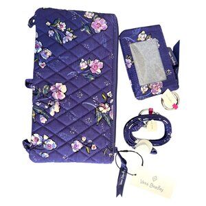 Vera Bradley Floral Quilted Tech Organizer, binder pouch & ID Case With Lanyard